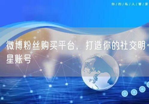 微博粉丝购买平台，打造你的社交明星账号
