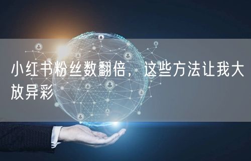 小红书粉丝数翻倍，这些方法让我大放异彩