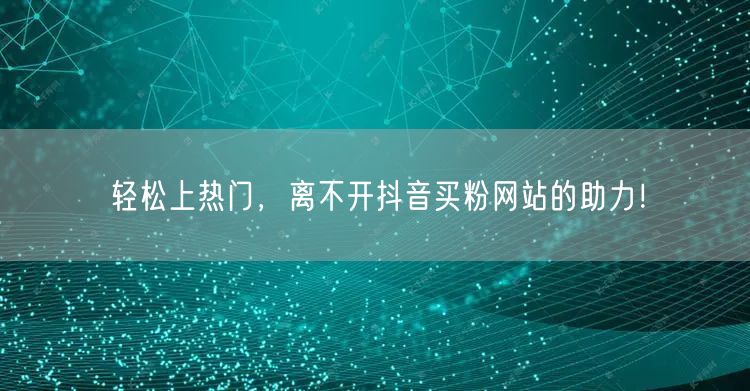 轻松上热门，离不开抖音买粉网站的助力！