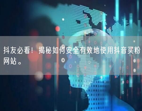 抖友必看！揭秘如何安全有效地使用抖音买粉网站。