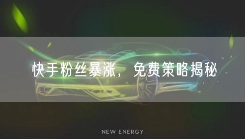 快手粉丝暴涨，免费策略揭秘