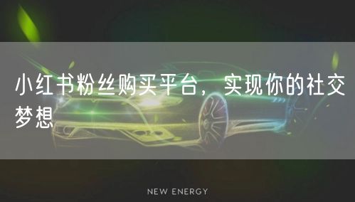 小红书粉丝购买平台，实现你的社交梦想